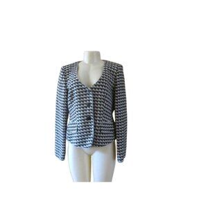 Vintage Armani Collezioni Houndstooth Virgin Wool Blazer Jacket Size 12